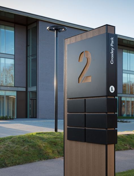 Croxley Park – David Marsh – Graphic Designer Pylon Sign, Wayfinding Signage Design, Office Signage, Architectural Signage, Monument Signs, Wayfinding Design, Exterior Signage, Signage System, Outdoor Signage