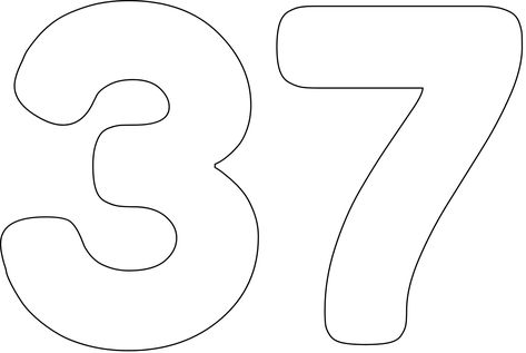 "37" stencil. Print, customize, or make your own free at RapidResizer.com #stencils #RapidResizer Number Stencils Printables Free, Bright Balloons, Number Calligraphy, 3rd Grade Spelling, Free Stencil Maker, Stencil Print, Stencil Maker, Stencils For Painting, Grade Spelling