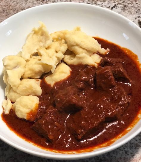 Austrian Beef Goulash Austrian Goulash Recipes, Austrian Goulash Soup, Authentic Goulash Recipes, Goulash Soup Hungarian, Beef Goulash Recipes Hungarian, Authentic Hungarian Goulash, Hungarian Goulash Recipes Easy Ground Beef, Traditional Hungarian Goulash Recipes, Romanian Goulash