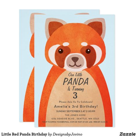 Red Panda Birthday Party, Panda Birthday Theme, Panda Birthday Invitations, Panda Cupcakes, Panda Craft, Panda Birthday Party, Panda Birthday, Panda Party, Red Panda