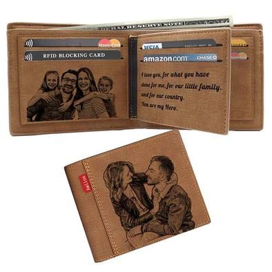 Wallets For Boys, Custom Wallets, Personalized Mens Wallet, Engraved Wallet, Picture Engraving, Custom Wallet, Personalized Gifts For Men, Photo Engraving, Rfid Wallet