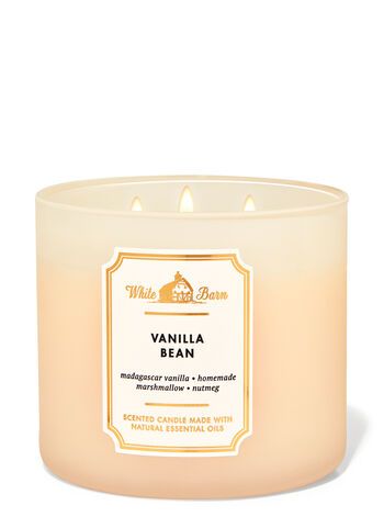 Vanilla Bean 3-Wick Candle - White Barn | Bath & Body Works Vanilla Bean Candle, White Barn Candle, Candle Obsession, Bath Body Works Candles, Homemade Marshmallows, Vanilla Candle, 3 Wick Candles, White Barn, White Candles