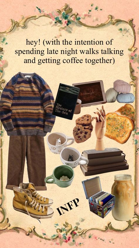 Infp Aesthetic, Vintage Moodboard, Cottagecore Clothes, Infp Personality, Winter Color Palette, Infj T, Infp T, Moodboard Aesthetic, Grandpa Sweater