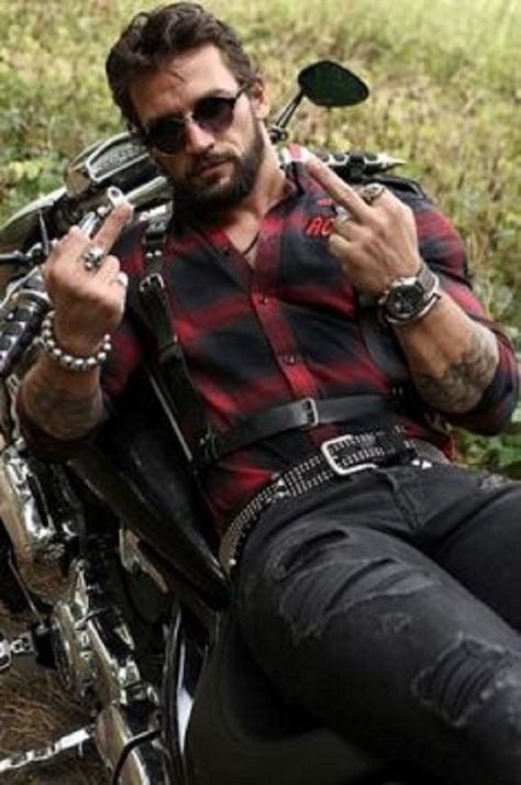 Lumberjack Style, Hot Biker Guys, Swag Boys, Big Beards, Biker Boys, Biker Men, Inked Men, Rock Outfits, Between Us