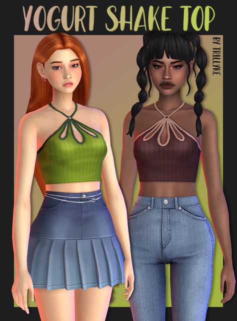 Yogurt Shake, Cc Top, Sims 4 Mm Cc, Sims 4 Cc Folder, Sims 4 Characters, Sims 4 Mm, Sims4 Clothes, Sims 4 Cc Packs, Sims 4 Collections