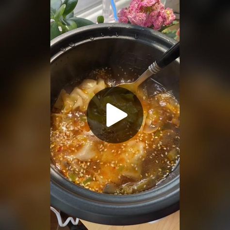 Dumplings In Rice Cooker, Rice Cooker Dumpling Soup, Rice Cooker Dumplings, Dumpling Noodle Soup, Frozen Potstickers, Recipes Tiktok, Rice Cooker Recipes, Chinese Dumplings, Dumplings For Soup