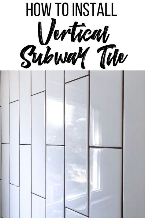 Change up a classic look! Install vertical subway tile for a fun twist on the traditional layout. Get all my tips for installing vertical subway tile at The Handyman's Daughter! #subwaytile #homeimprovement #tile Vertical Subway Tile, Small Bathroom Makeovers, Easy Home Improvement Projects, Black Grout, Subway Tiles Bathroom, Bathroom Makeovers, Beautiful Kitchen Designs, Subway Tile Backsplash, White Subway Tile