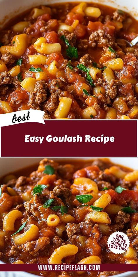 Ground Beef Beef Stew, Cheap Meals With Hamburger Meat, Easy Dinner Recipes With Ground Beef, Easy Dinner Recipes Ground Beef, Ground Beef Soups, What To Make With Ground Beef, Ground Beef Ideas, Best Goulash, Classic Goulash Recipe