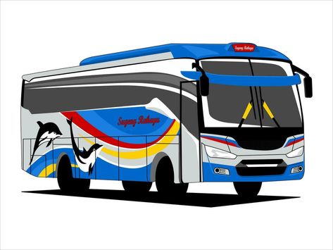 Vector replica of Indonesian bus transportation, source of SR congratulations Vector Bus, Bus Transportation, Buses, Car Stickers, Laundry Room, Vector Art, Transportation, Quick Saves, Art