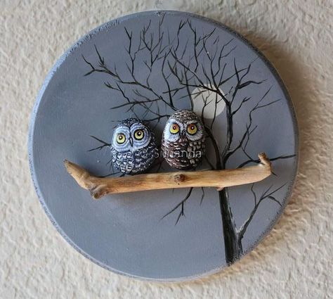 Rock Crafts Diy, Stone Pictures Pebble Art, Diy Rock Art, Painted Rock Animals, Stone Art Painting, Owl Crafts, Painted Rocks Diy, Rock Painting Designs, Stone Crafts