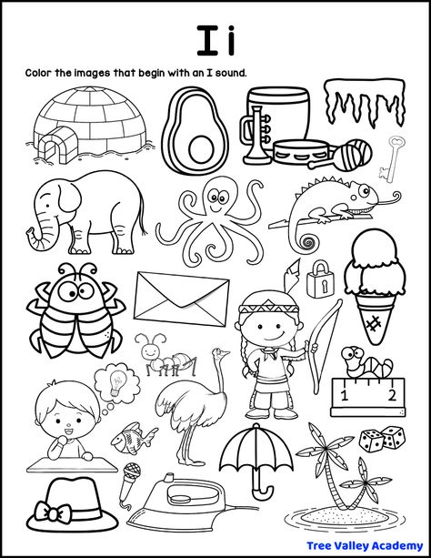 A free printable letter i beginning sound coloring for kindergarten. Students will sound out the word of each image and color the pictures whose initial sound starts with a short I sound or a long I sound. The alphabet worksheet is free to download and print. The PDF includes another letter I phonics worksheet and an answer page. Short I Words List, Letter U Worksheets Kindergarten, I Sound Words Worksheet, Letter I Worksheets Kindergarten, Letter I Activities For Kindergarten, Short I Sound Worksheet, I Sound Words, Printable Letter I, Alphabet Worksheets For Kindergarten