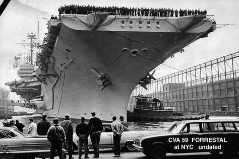 USS FORRESTAL 1959 Uss Forrestal, Battle Ships, Joining The Navy, Air Carrier, Aircraft Carriers, Coral Sea, Air Craft, Aircraft Carrier, Model Ships