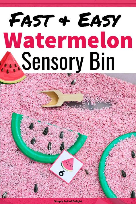 Looking for Watermelon sensory Activities? Here's an easy Summer Watermelon Sensory Bin for preschool! Kids can scoop, count, use tongs and more! Such a fun way to encourage imaginative play and early math skills. Check out the Watermelon theme sensory play here. Watermelon Sensory Bin, Watermelon Activities For Toddlers, Summer Crafts For Infants, Simple Summer Crafts, Crafts For Toddlers Easy, Summer Sensory Bin, Crafts For Infants, Watermelon Activities, Craft For All Ages