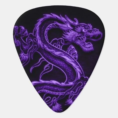 Guitar Picks Aesthetic, Dragon Guitar, Cool Guitar Picks, Aesthetic Guitar, Purple Guitar, Acoustic Guitar Case, Guitar Obsession, Guitar Store, Asian Dragon