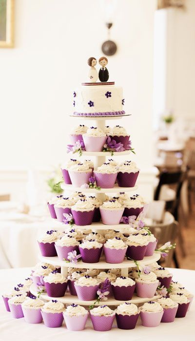 Wedding Cake With Cupcakes, Cake With Cupcakes, Traditional Wedding Cake, Cake And Cupcakes, Cupcake Tower, Wedding Cakes With Cupcakes, Nontraditional Wedding, Wedding Cupcakes, Wedding Desserts