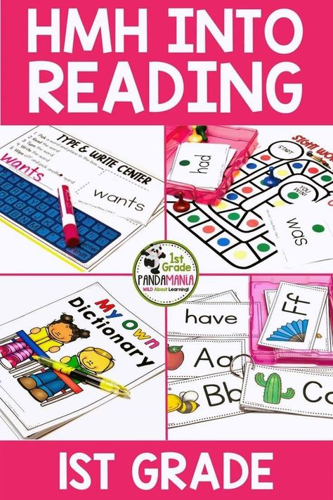 No more searching for extra guided reading activities for your HMH into Reading curriculum! I've created these supplemental sight words, spelling, and vocabulary activities that are designed to for you to establish a routine. Read more and check out all these awesome center activities here at 1stgradepandamania.com Reading 1st Grade, Hmh Into Reading, 1st Grade Spelling, Word Vocabulary, Sight Word Centers, Writing Sight Words, Sight Word Fluency, Guided Reading Activities, Reading Curriculum