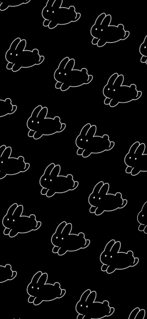 Black Rabbit Wallpaper, Black Bunny Wallpaper, Rabbit Wallpaper, Black Bunny, Bunny Wallpaper, Minimalist Wallpaper, Iphone Wallpaper, Collage, Anime