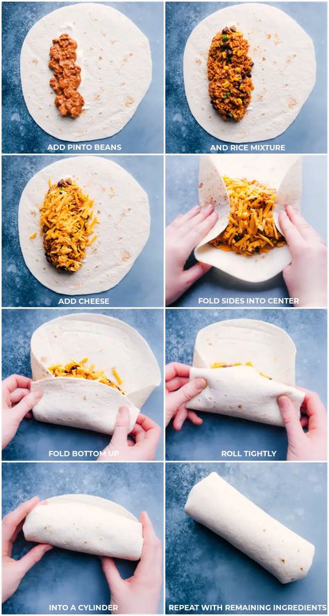 Bean and Cheese Burritos (With Seasoned Rice!) - Chelsea's Messy Apron Rice Bean And Cheese Burrito, Seasoned Rice For Burritos, Lunch Snacks For Kids, Bean And Rice Burrito, Easy Lunch Snacks, Snacks For Teens, Usa Recipes, Easy Burrito Recipe, Burger Business