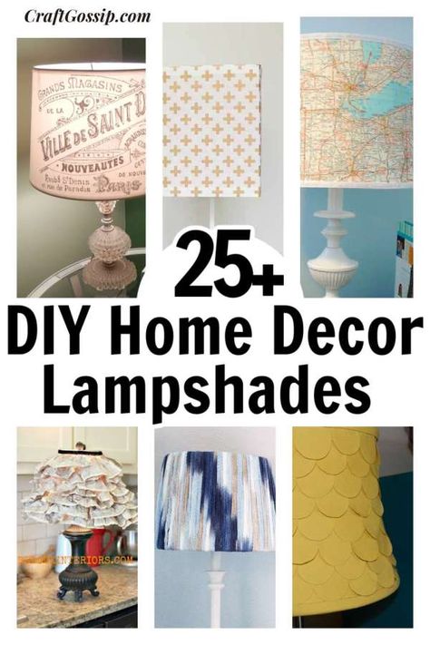 25 Lampshades You Can Make or Revamp – Home and Garden Thrift Store Lamp Makeover, Decorate Lampshade, Make A Lampshade, Lampshade Makeover, Diy Space, Lamp Makeover, Chic Lamp, Handmade Lampshades, Diy Shades