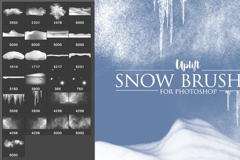 Ad: 25 Snow Brushes for Photoshop by Uplift Actions on @creativemarket. Add winter instantly to your photos with 25 Snow Brushes for Photoshop! Includes super high-resolution brushes from snowdrifts to icicles, #creativemarket Snow Texture, Brushes For Photoshop, Photoshop Logo, Pet Logo Design, Business Icons Design, Photoshop Brushes, Photoshop Lightroom, Photoshop Elements, Photo Effects