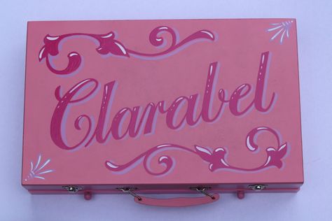 Bespoke hand-painted name commission to personalise a birthday gift. The client approached me and asked me to paint her grand-daughter’s name onto her art case. This would be gifted on her birthday. I was very happy to oblige. Although she required a quick turn around and needed it ready in 4 days time! I asked ... The post Bespoke hand-painted name commission appeared first on Colourful Kat Signs. Gold Leaf Signs, Name Paintings, Name Boxes, Pink Names, Grand Daughter, Sign Writing, Art Case, Hand Painted Signs, The Client