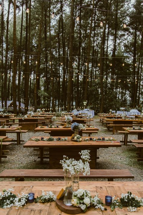 Pine Forest Wedding, Twilight Wedding, Wedding Setup, Forest Theme Wedding, Enchanted Forest Wedding, Camp Wedding, Outdoor Wedding Reception, Future Wedding Plans, Pine Forest