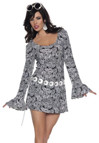 Sexy-Black-White-Mod-Gogo-Dress-Retro-60s-70s-Costume Disco Halloween Costume, 70s Dress Up, Gogo Dancer Outfits, Go Go Dancer Costume, 70s Fancy Dress, 60s Costume, 70s Costume, Disco Costume, Gogo Dress