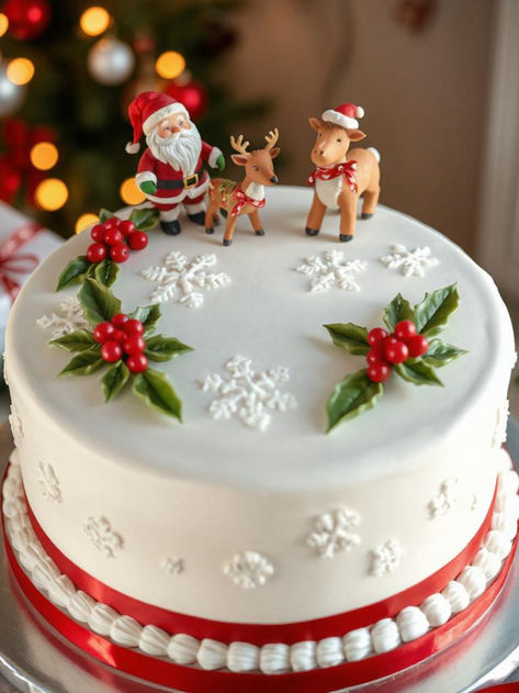 Ugly Sweater Cake, Fondant Christmas Cake, Easy Christmas Cake Recipe, Santa Cake, Christmas Cake Recipes, Fake Bake, Fondant Cakes, Christmas Cake, Christmas Party