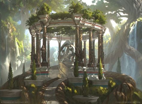 Fantasy Temple, Bangunan Minecraft, Mtg Art, Fantasy City, Fantasy Castle, Fantasy Setting, Fantasy Places, Fantasy Art Landscapes, Fantasy Aesthetic