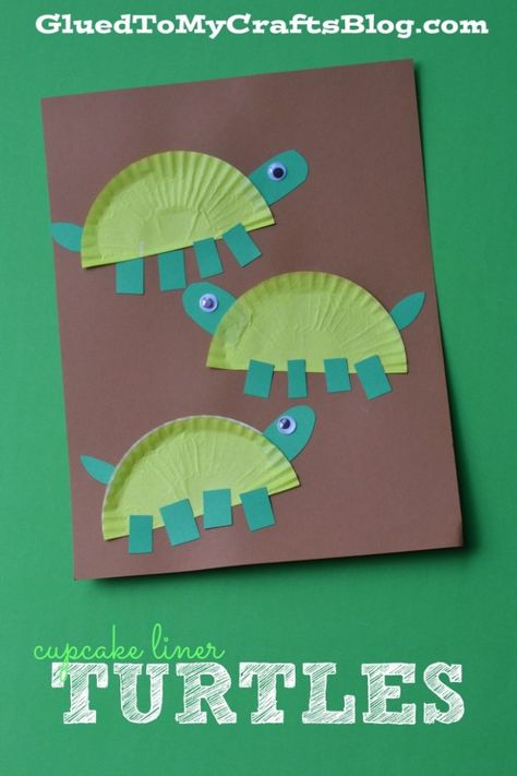 Kid Craft Ideas, Letter T Crafts, Reptile Crafts, Cupcake Liner Crafts, Turtle Craft, Turtle Crafts, T Craft, Alphabet Crafts, Kid Craft