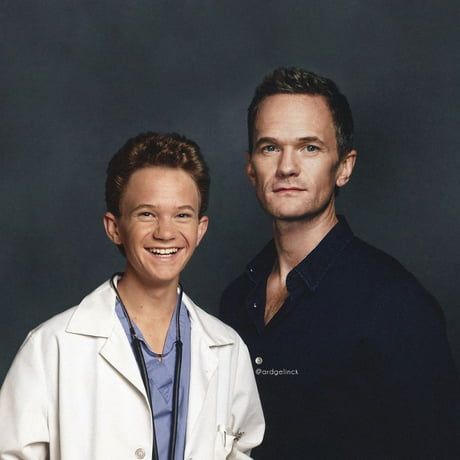 Then And Now: Celebrities Pose Side by Side With Their Younger Selves By Ard Gelinck - 9GAG Doogie Howser, Neil Patrick, John Stamos, Matt Leblanc, Throwback Pictures, Luke Perry, Jeff Bridges, Neil Patrick Harris, Celebrities Then And Now