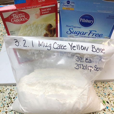 3,2,1 Mug Cake Yellow Base – If You Have An Egg You Have Hope Weight Watchers 3 2 1 Mug Cake, 3 2 1 Mug Cake, 3 2 1 Cake, Sugar Free Yellow Cake, Cake Yellow, Ww Food, Angel Food Cake Mix Recipes, Sugar Free Cake, Mug Cakes