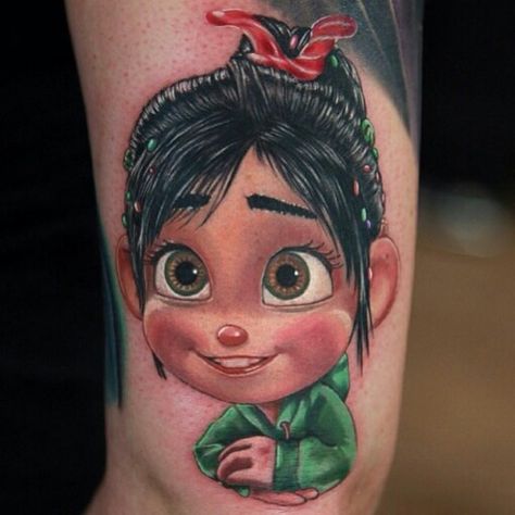 Wreck it Ralph tattoo Disney Inspired Tattoo, Famous Tattoo Artists, Tattoo Culture, Vanellope Von Schweetz, Most Popular Tattoos, Culture Magazine, Wreck It Ralph, Girly Tattoos, Real Tattoo