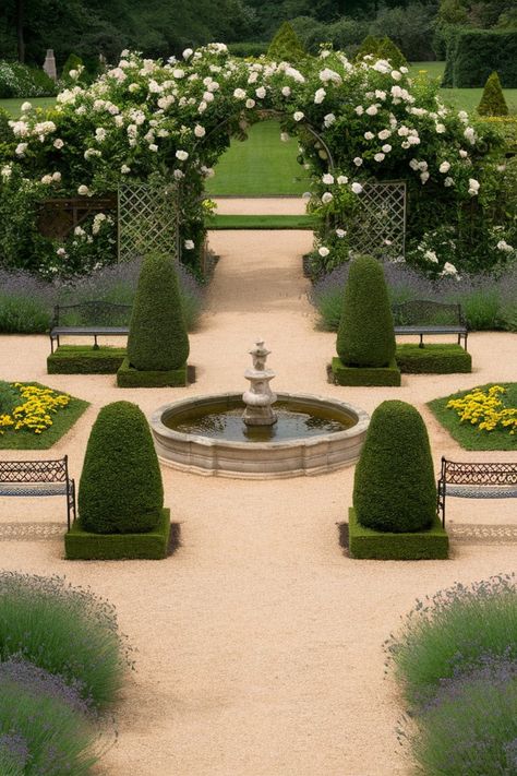 "Capture the essence of French sophistication in your outdoor space with these 4 essential elements of an elegant French garden design! 🏡✨ From graceful topiaries to ornate wrought iron accents, we've curated the key features that define this timeless style. Tap to explore our favorite elements and start planning your own French-inspired oasis. What's your favorite aspect of French garden design? Share your thoughts with us! 🌿 #FrenchStyle #GardenDesign #OutdoorLiving" Traditional English Garden Design, French Garden Design Courtyards, French Landscape Design, French Country Backyard, Baroque Garden, French Formal Garden, French Cottage Garden, French Garden Design, French Chateau Style