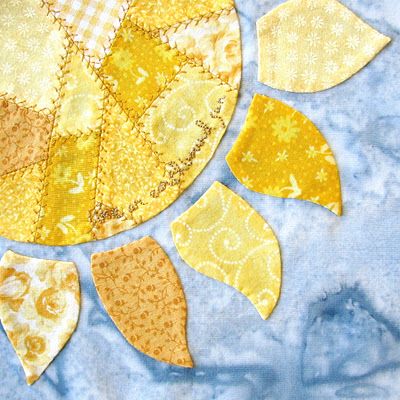 Earthbound Sun Sun Quilt, Camping Quilt, Sunflower Quilts, Block Quilt, Crazy Quilting, Flower Quilt, Crazy Quilt, Quilts Ideas, Cut Paper