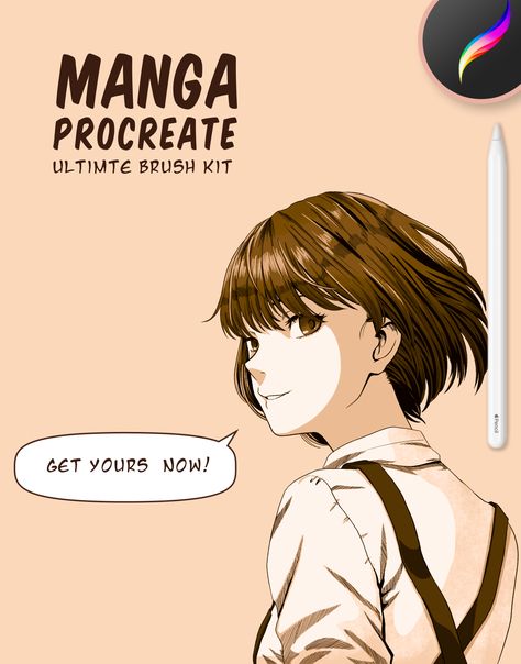 Procreate Manga Brushes Kit Manga Brush, Manga Procreate, Anime Procreate, Procreate Downloads, Procreate Brushes Download, Digital Art Software, Ipad Stuff, Best Procreate Brushes, Illustrator Brushes