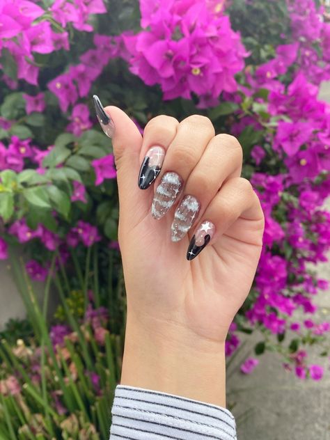 Black Cloud Nails, Cloud Nails, Hot Nail Designs, Multicolored Nails, Black Nail, Ideas Nails, Nails Black, Hot Nails, Best Acrylic Nails