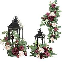 Wedding Aisle Chair Decorations, Floral Arrangements For Wedding, Rose Flower Garland, Lantern Decorations, Centerpieces Floral, Pew Decorations, Aisle Flowers, Wedding Arch Flowers, Arch Flowers