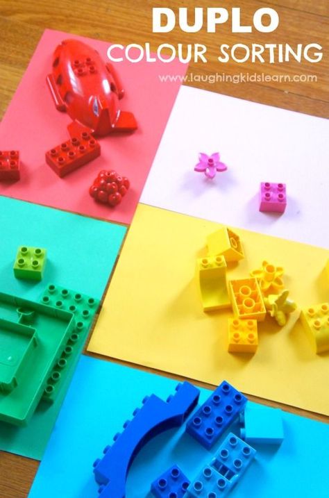 Fun DUPLO LEGO colour matching activity for toddlers and preschoolers. #DUPLO #LEGO #legoactivities #colormatching #legoactivitiesforkids #duploplay #preschoolers #toddlers #earlyyears #simpleplayideas #sortingactivity #grouping #learnathome #teachers Teaching Colours, Lego Theme, Matching Activities, Activity For Toddlers, Preschool Resources, Nursery Activities, Preschool Colors, Lego Activities, Colour Theme