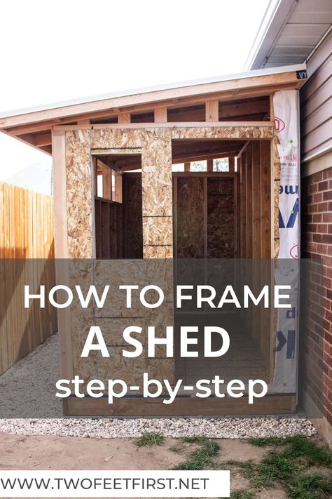 8x10 Storage Shed, Storage Shed Attached To House, How To Build Storage Shed, How To Build A Shed Step By Step, Shed Platform Diy, Shed Next To Garage, Lawn Storage Ideas, Shed Built On Side Of House, Wood Storage Sheds Diy