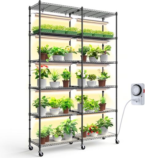 #ad Indoor Plant Shelves, Indoor Grow Lights, Support Pour Plante, Indoor Greenhouse, Greenhouse Plants, Plant Seedlings, Support Plante, Outdoor Living Decor, Plant Shelf