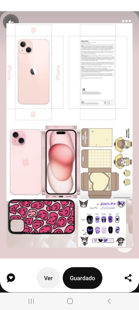 Diy Crafts Printables, How To Make A Paper Phone, Paper Phone Template, Iphone Papercraft, Printable Phone Case Design, Paper Phone Case, Iphone Craft, Iphone Printable, Phone Printable