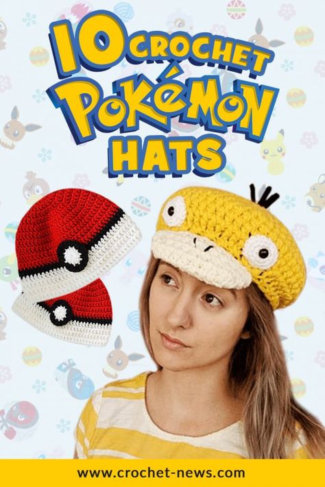 Crochet Game Characters, Pokemon Crochet Hat, Crochet Patterns Clothes, Video Game Crochet, Pokeball Pattern, Crochet Pikachu, Geek Crochet, Pokémon Crochet, Pikachu Crochet