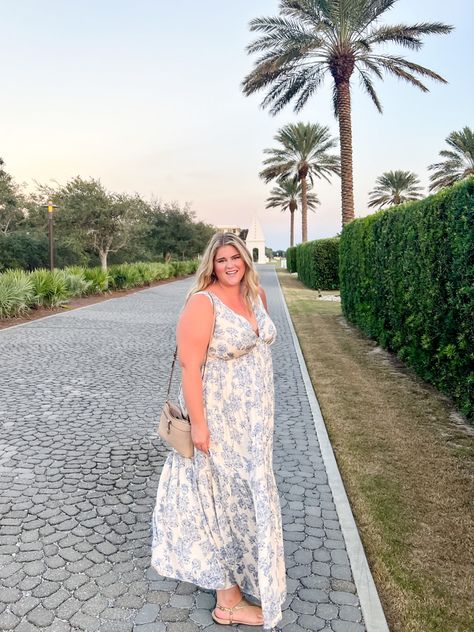 Living my best “coastal grandmother” life in this stunning maxi dress! 10/10 - would recommend. Coastal Grandmother Plus Size, Coastal Grandma Outfits Plus Size, Plus Size Coastal Grandmother, Coastal Granddaughter Maxi Dress, Mid Size Coastal Grandma, Coastal Granny Fashion, Midsize Coastal Grandmother, Curvy Coastal Grandma, Plus Size Travel Outfits