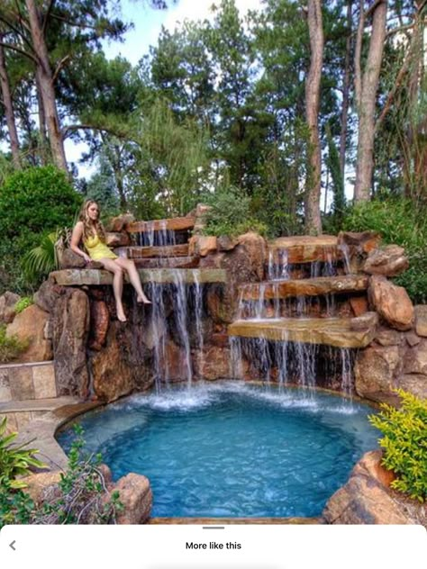 Waterfall Designs, Taman Air, Amazing Pools, Dream Backyard Pool, Luxury Swimming Pools, Small Pool Design, Backyard Water Feature, Natural Swimming Pools, Waterfalls Backyard