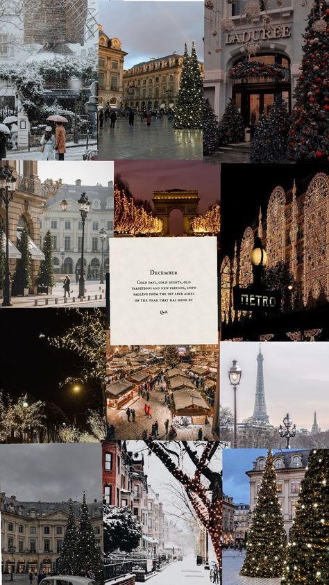 christmas in paris eiffel tower city snow lights people trees baubles christmas decs Paris In December Aesthetic, Christmas Wallpaper Paris, Paris Christmas Aesthetic, Christmas In Paris Aesthetic, Paris Aesthetic Wallpaper, Paris At Christmas, Paris Mood Board, Christmas Winter Aesthetic, Strasbourg Christmas