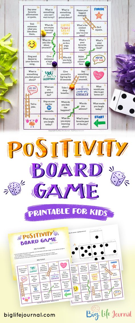 Playing games is a great way to brush up on your growth mindset skills. This Positivity Board Game is a simple way to bring play and positivity into your day! Simply print out the game board, grab a few items from around the home or classroom, and get ready for some fun! Sign up here to get your FREE printable today. Emotions Game, Social Skills Games, Counseling Games, Growth Mindset For Kids, Positivity Board, Mindset Activities, Printable Board Games, Fun Sign, Therapy Games