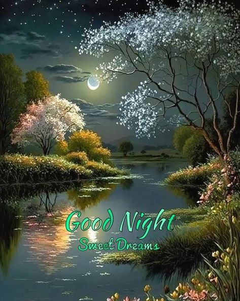 Good Night Sweet Dreams Images, God Night, Goodnight Images, Sweet Dream Quotes, Sweet Dreams Images, Dreamy Images, Good Evening Greetings, Night Blessings, Evening Greetings