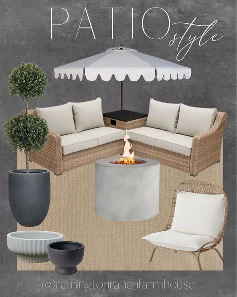 River Oaks Patio Furniture, Front Porch Modern Farmhouse, Porch Modern Farmhouse, Front Porch Modern, Shrub Design, Porch Modern, Spring Patio, Living Room Farmhouse Decor, Home Outdoor Decor