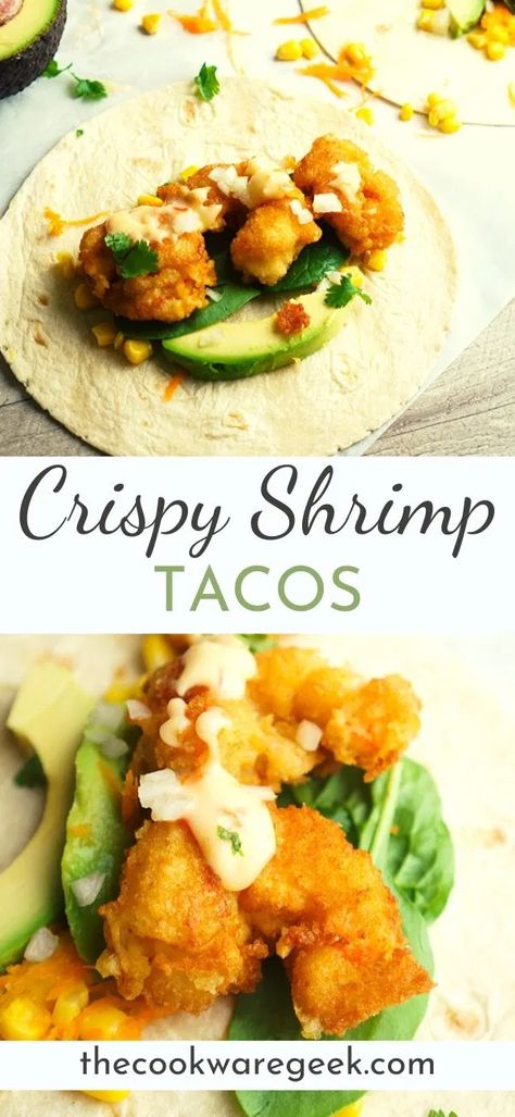 Easy fried shrimp tacos with spicy sweet chili sauce. A Mexican taco dinner recipe that is really easy and delicious to make. Learn how to make the best breaded shrimps! #mexicandinner #mexicanrecipe #tacos #shrimprecipes Fried Shrimp Tacos Easy, Breaded Shrimp Tacos Easy, Breaded Shrimp Tacos, Shrimp Street Tacos Recipe, Easy Fried Shrimp, Fried Shrimp Tacos, Crispy Shrimp Tacos, Vday Dinner, Best Shrimp Taco Recipe